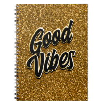 Cuaderno en espiral de buenas vibras