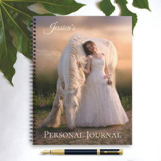 Cuaderno en espiral de caballo de ensueño romántic