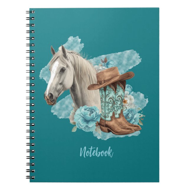 Cuaderno en espiral de caballo occidental (Frente)