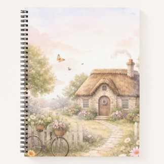 Cuaderno en espiral de cabaña campestre acogedora