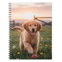 Cuaderno en espiral de cachorro feliz
