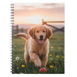 Cuaderno en espiral de cachorro feliz