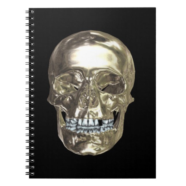 Cuaderno en espiral de calavera de Chrome (Frente)