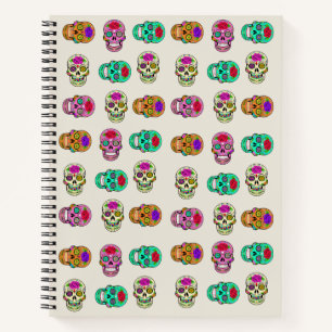 Cuaderno en espiral de calaveras de azúcar