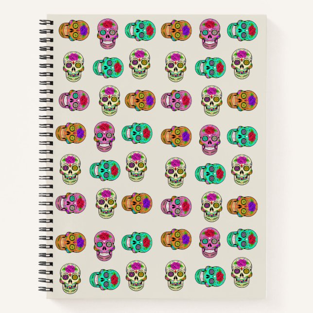 Cuaderno en espiral de calaveras de azúcar (Anverso)