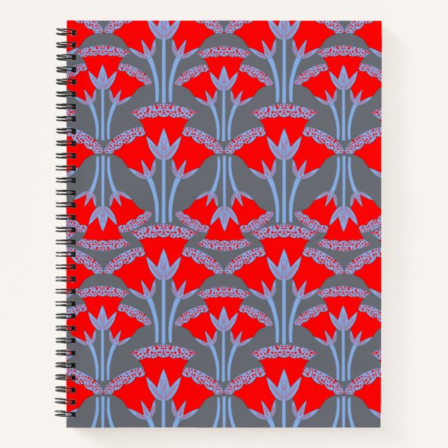 Cuaderno en espiral de campanilla roja (Anverso)
