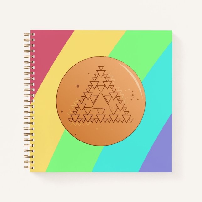 Cuaderno en espiral de caramelo Dalgona triángulo (Anverso)