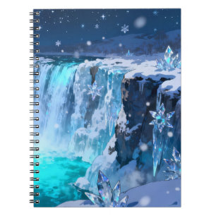 Cuaderno en espiral de cascada de cristal congelad