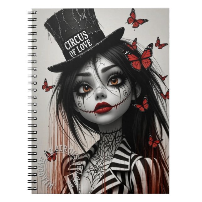 Cuaderno en espiral de chica de terror adorable –  (Frente)
