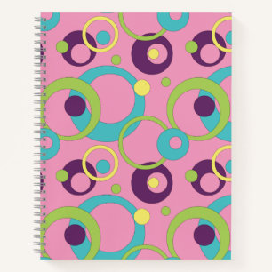 Cuaderno en espiral de círculos rosas funky