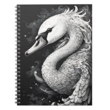 Cuaderno en espiral de "Cisne de la trompeta" vist