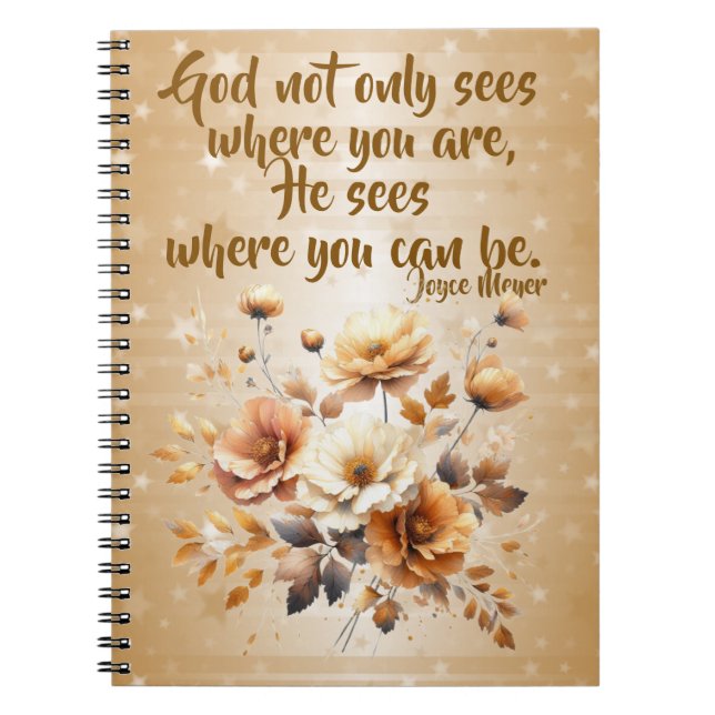 Cuaderno en espiral de citas inspiradoras de Joyce (Frente)