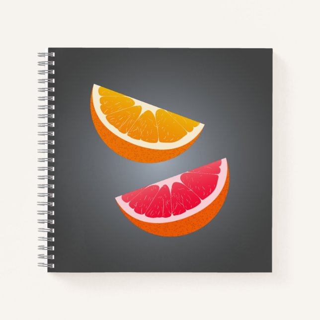 Cuaderno en espiral de cítricos de naranja y toron (Anverso)