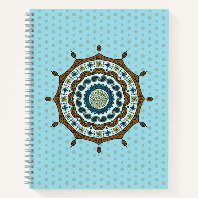 Cuaderno en espiral de cobre Mehndi Fantasy (Anverso)