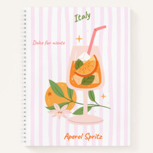 Cuaderno en espiral de cóctel Aperol Spritz