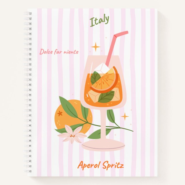 Cuaderno en espiral de cóctel Aperol Spritz (Anverso)
