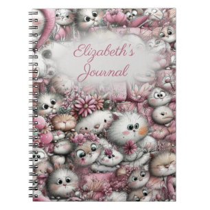 Cuaderno en espiral de collage de gatos muy lindos