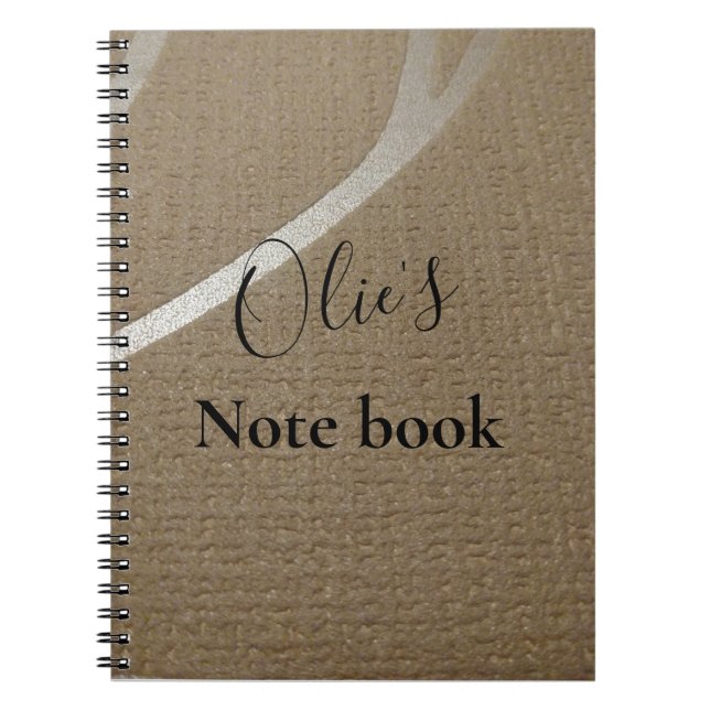 Cuaderno en espiral de color marrón con un aspecto (Frente)