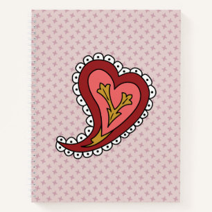 Cuaderno en espiral de corazón de cachemir