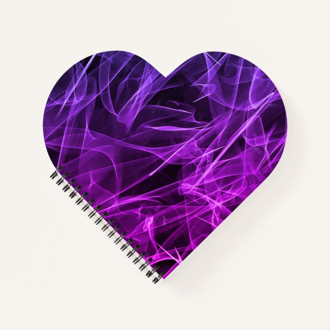 Cuaderno en espiral de corazón de humo púrpura (Anverso)