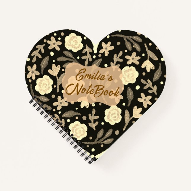 Cuaderno En Espiral De Corazón Personalizable Para (Anverso)