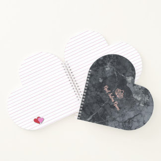 Cuaderno en espiral de corazón personalizado para 