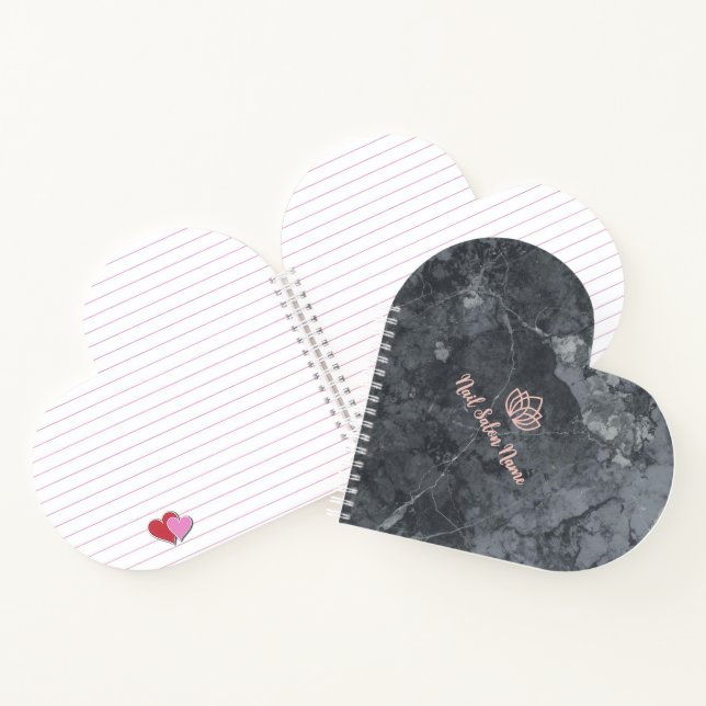 Cuaderno en espiral de corazón personalizado para  (Interior)