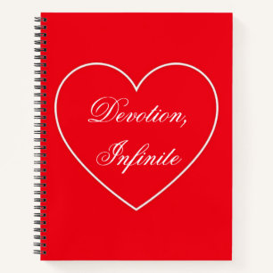 Cuaderno en espiral de corazón rojo elegante