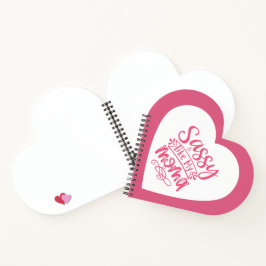 Cuaderno en espiral de corazón rosa personalizado