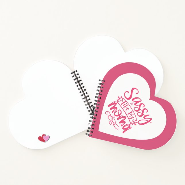 Cuaderno en espiral de corazón rosa personalizado (Interior)