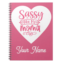 Cuaderno en espiral de corazón rosa personalizado