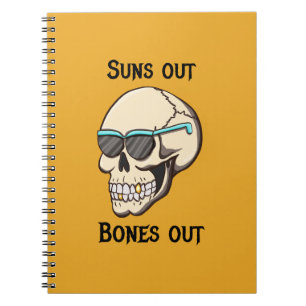 Cuaderno en espiral de cráneo Suns Out Bones Out