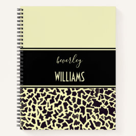 Cuaderno en espiral de crema personalizado con leo