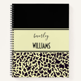 Cuaderno en espiral de crema personalizado con leo