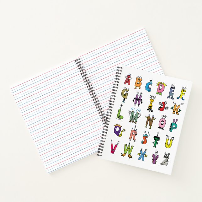 Cuaderno en espiral de criaturas del alfabeto (Interior)