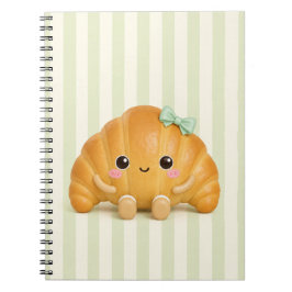 Cuaderno en espiral de croissant Kawaii lindo