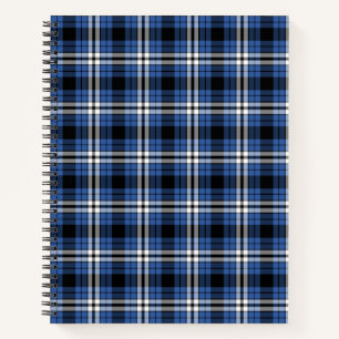 Cuaderno en espiral de cuadros azules