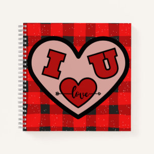 Cuaderno en espiral de cuadros de Búfalo Te Amo
