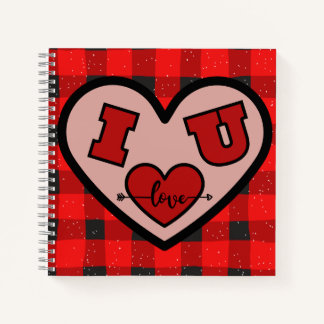 Cuaderno en espiral de cuadros de Búfalo Te Amo