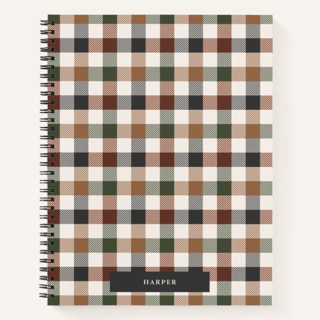 Cuaderno en espiral de cuadros escoceses (Anverso)