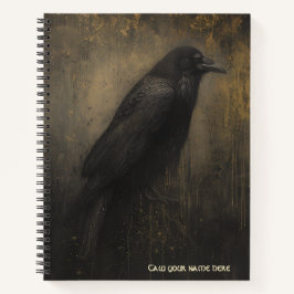 Cuaderno en espiral de cuervo gótico