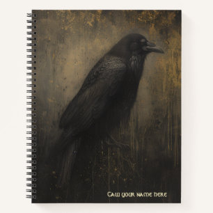 Cuaderno en espiral de cuervo gótico