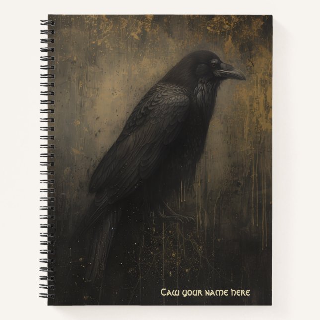 Cuaderno en espiral de cuervo gótico (Anverso)