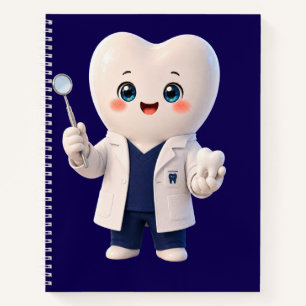 Cuaderno en espiral de dentista con personaje de d