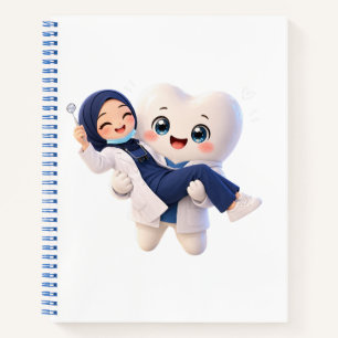 Cuaderno en espiral de dentista hijabi linda y die