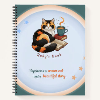 Cuaderno en espiral de día productivo de gato atig