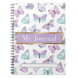 Cuaderno en espiral de diario de mariposas de colo
