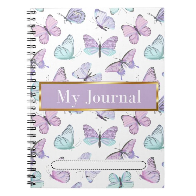Cuaderno en espiral de diario de mariposas de colo (Frente)
