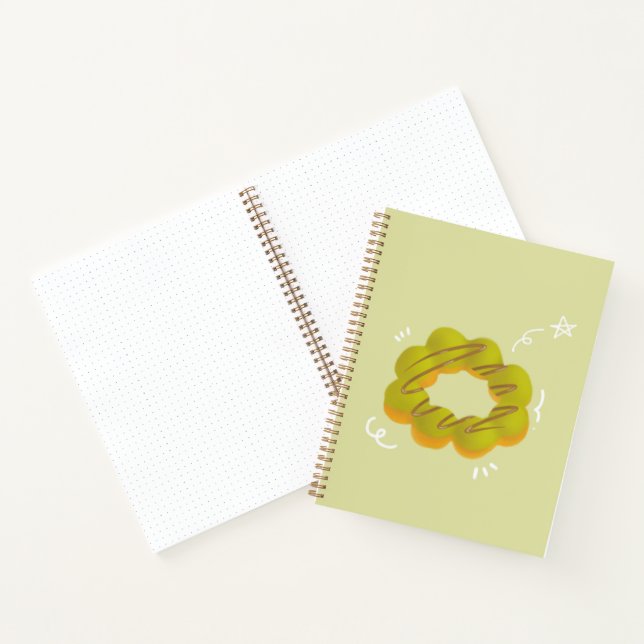 Cuaderno en espiral de donut de mocha (Interior)