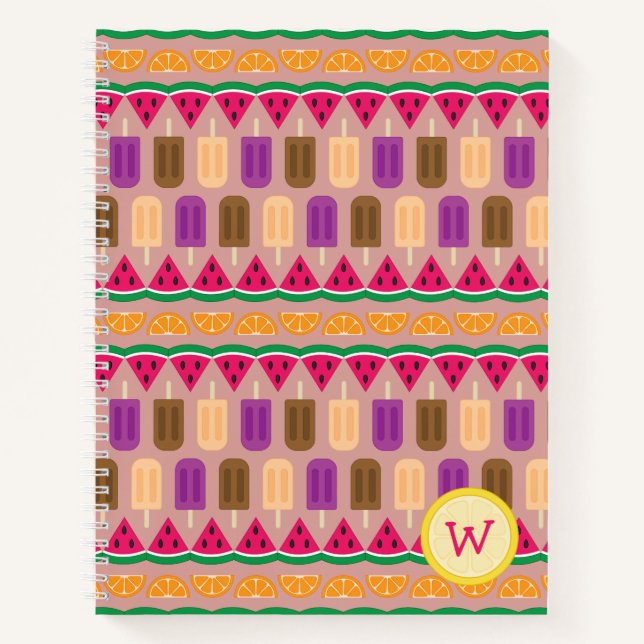 Cuaderno en espiral de dulces de verano (Anverso)